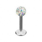 Piercing do brady - labreta - SWAROVSKI® elements, dúhové kryštály