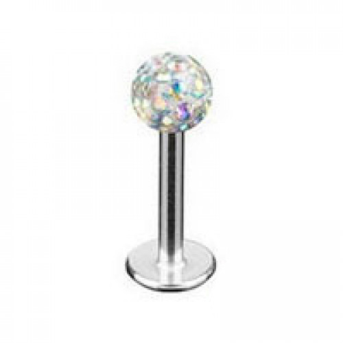 Piercing do brady - labreta - SWAROVSKI® elements, dúhové kryštály