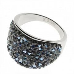 Oceľový prsteň s kryštálmi Crystals from Swarovski®, BLUELIZED