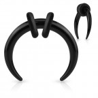 Akrylátový rozťahovač do ucha podkova čierna