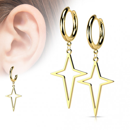 Pozlátené oceľové náušnice s krížikmi