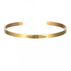 Oceľový náramok s rytinou textu, šírka 4 mm