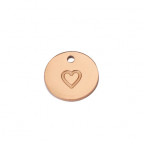 Pozlátený oceľový prívesok - koliesko so srdiečkom