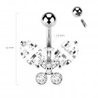 Piercing do pupku - motýľ