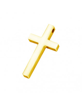 Pozlátený oceľový prívesok krížik 17 x 31 mm