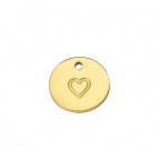 Pozlátený oceľový prívesok - koliesko so srdiečkom