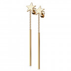 Pozlátené visiace oceľové náušnice s hviezdou