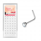 Súprava 40tich piercingov do nosa, 2,5mm zirkón, hr. 0,8 mm