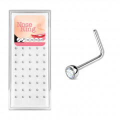 Súprava 40tich piercingov do nosa, 2,5mm zirkón, hr. 0,8 mm