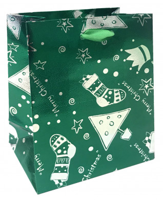 Vianočná darčeková taška - zelená