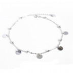 Strieborný náramok na nohu s príveskami