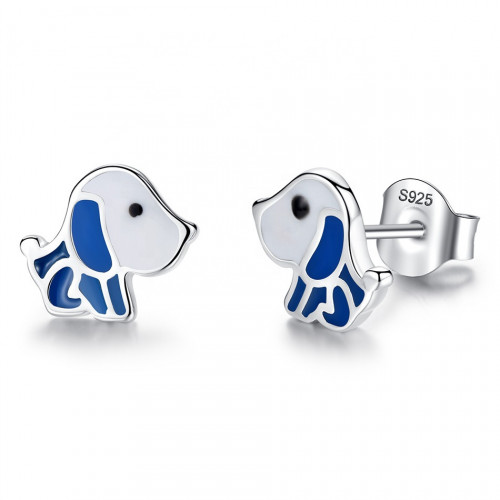 Detské strieborné náušnice psíkovia