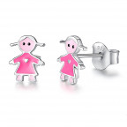 Detské strieborné náušnice bábiky