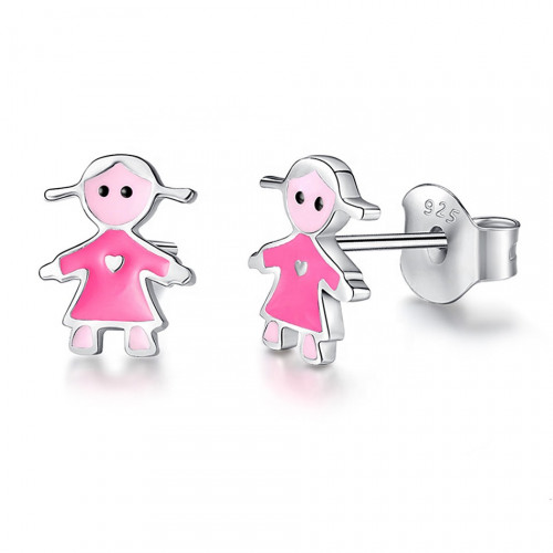 Detské strieborné náušnice bábiky