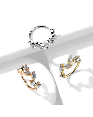 Septum piercing do nosa/ucha kruh s čírymi zirkónmi