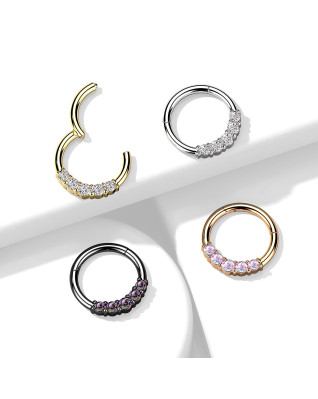 Segment kruh so zirkónmi, cartilage piercing 1,2 x 8 mm