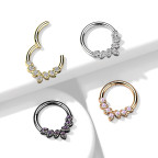 Segment kruh so zirkónmi, cartilage piercing 1,2 x 8 mm