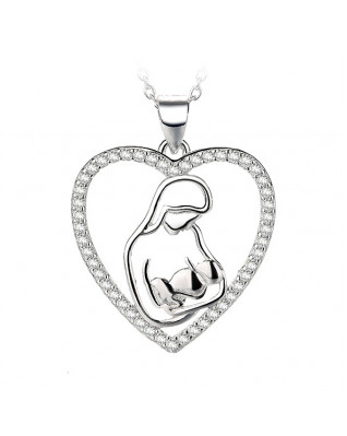 Strieborný prívesok matka a dieťa