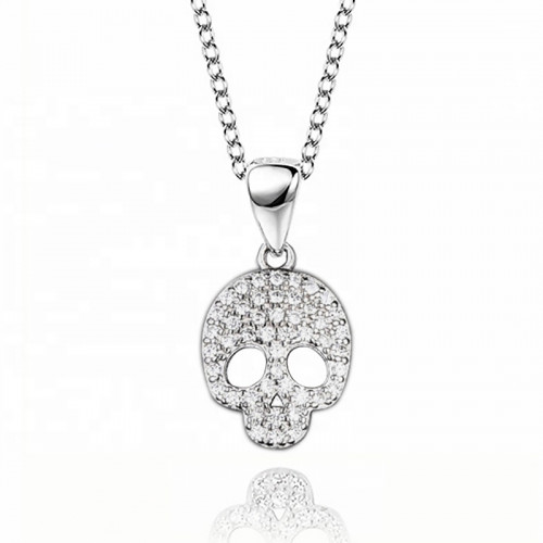 Strieborný náhrdelník s lebkou