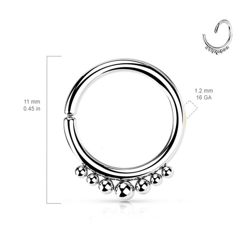 Ozdobný piercing kruh 1,2 x 8 mm