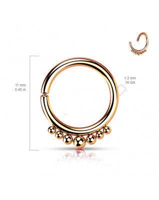 Pozlátený piercing kruh 1,2 x 8 mm