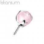 Kamienok k PUSH IN piercingu TITAN, ružový kamienok