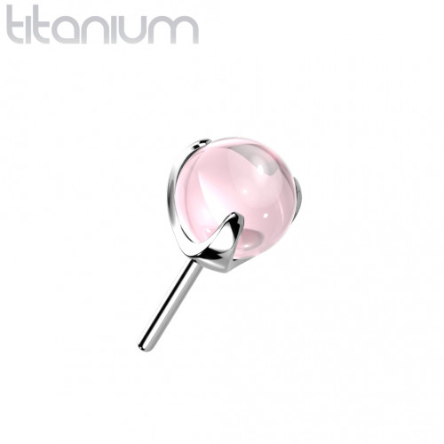Kamienok k PUSH IN piercingu TITAN, ružový kamienok