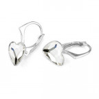 Strieborné náušnice so srdcom Crystals from Swarovski® Crystal