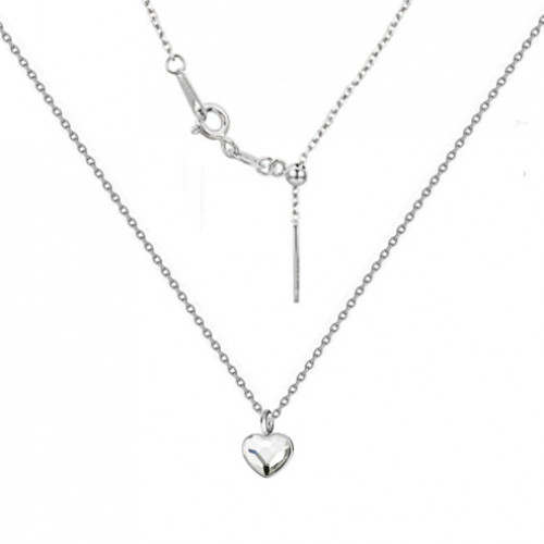 Minimalistický strieborný náhrdelník so srdcom Crystals from Swarovski® Crystal
