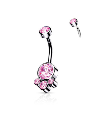 Oceľový piercing do pupku