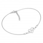 Strieborný náramok srdca s nekonečnom