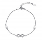 Strieborný náramok s perličkami a nekonečnom