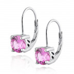 Strieborné dámske náušnice svetlo ružové zirkóny