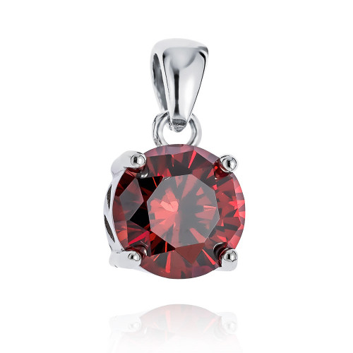 Strieborný prívesok s červeným zirkónom