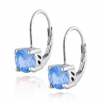 Strieborné dámske náušnice svetlomodré zirkóny
