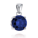 Strieborný prívesok s tmavomodrým zirkónom