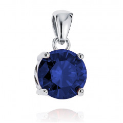 Strieborný prívesok s tmavomodrým zirkónom