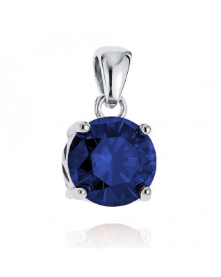 Strieborný prívesok s tmavomodrým zirkónom