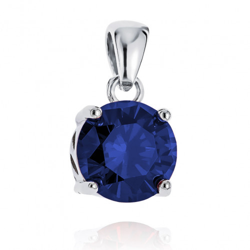 Strieborný prívesok s tmavomodrým zirkónom