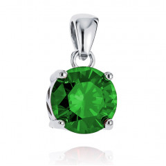 Strieborný prívesok so zeleným zirkónom
