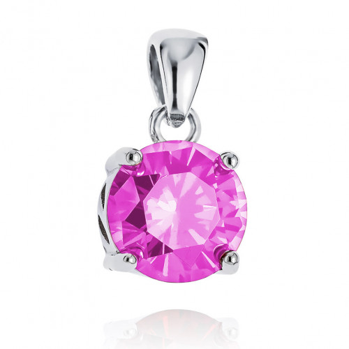 Strieborný prívesok s ružovým zirkónom