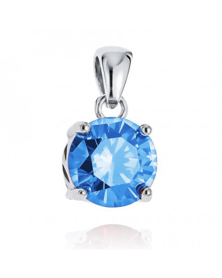 Strieborný prívesok so svetlo modrým zirkónom