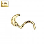 Zlatý piercing do nosa - nechtík, Au 585/1000