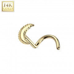 Zlatý piercing do nosa - nechtík, Au 585/1000