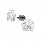 Strieborné skrutkovacie náušnice psie labky