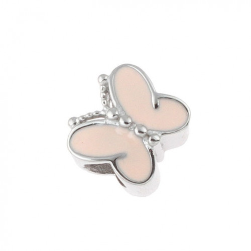 Navliekací oceľový prívesok korálek motýľ