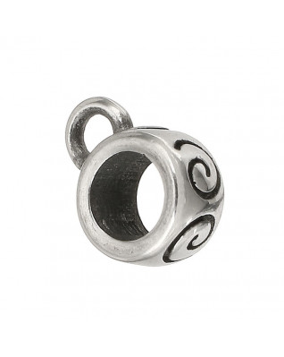 Navliekací oceľový prívesok korálik s očkom