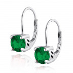 Strieborné dámske náušnice zelené zirkóny