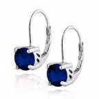 Strieborné dámske náušnice tmavo modré zirkóny