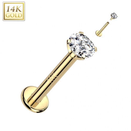 Zlatý piercing do brady - labreta, Au 585/1000